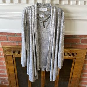 Calvin Klein blouse and cardigan set